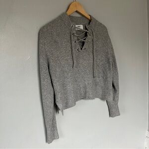 Juicy Couture Gray Lace-Up Sweater